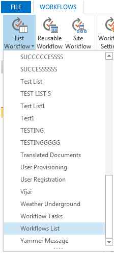 Click on List Workflow
